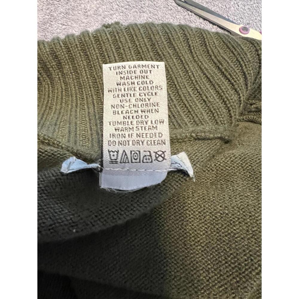 Olivia Sky Olive Green Buckle Detail Sweater Military Chic Dark Academia Size L - Picture 6 of 7